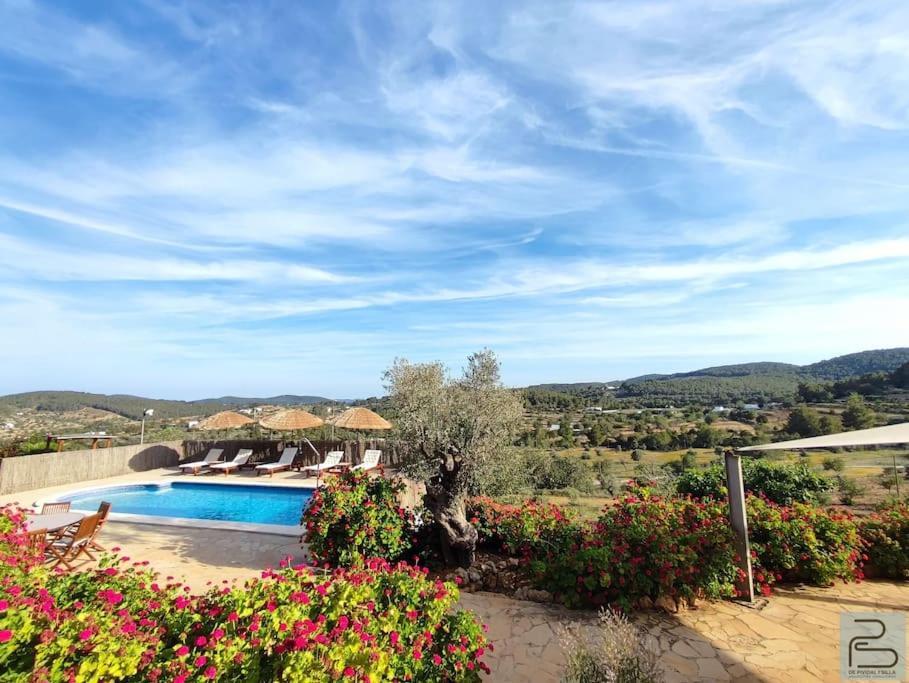 סאנט מיגל דה באלאנסט Casa Can Lluc Con Piscina, Jardin Y Vista Al Campo מראה חיצוני תמונה