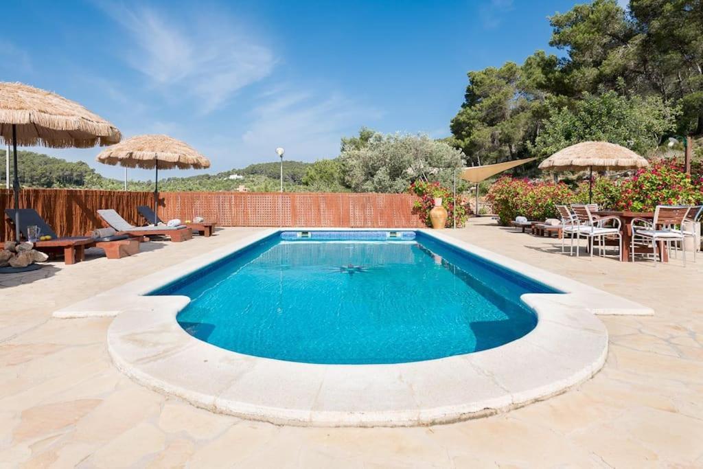 סאנט מיגל דה באלאנסט Casa Can Lluc Con Piscina, Jardin Y Vista Al Campo מראה חיצוני תמונה