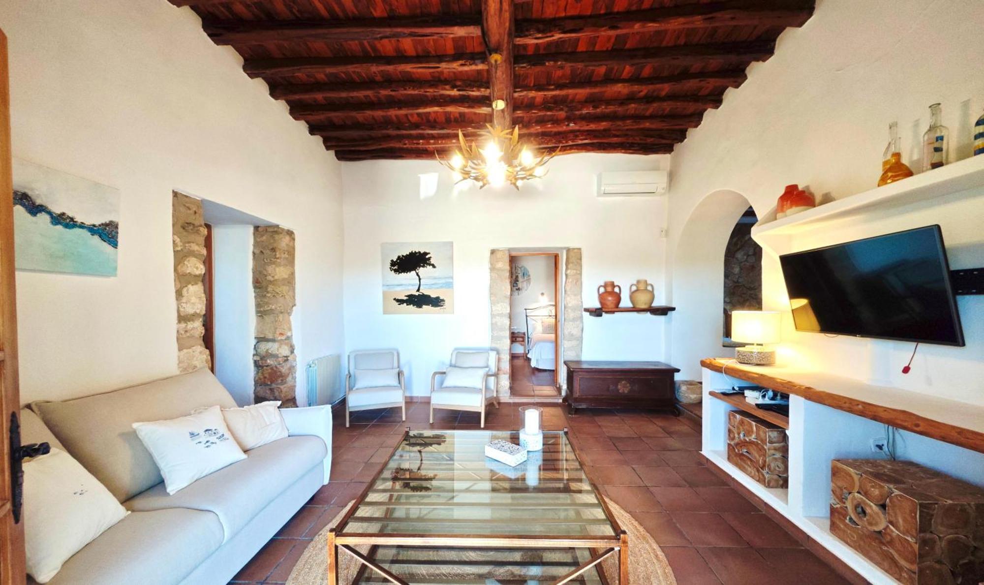 סאנט מיגל דה באלאנסט Casa Can Lluc Con Piscina, Jardin Y Vista Al Campo מראה חיצוני תמונה